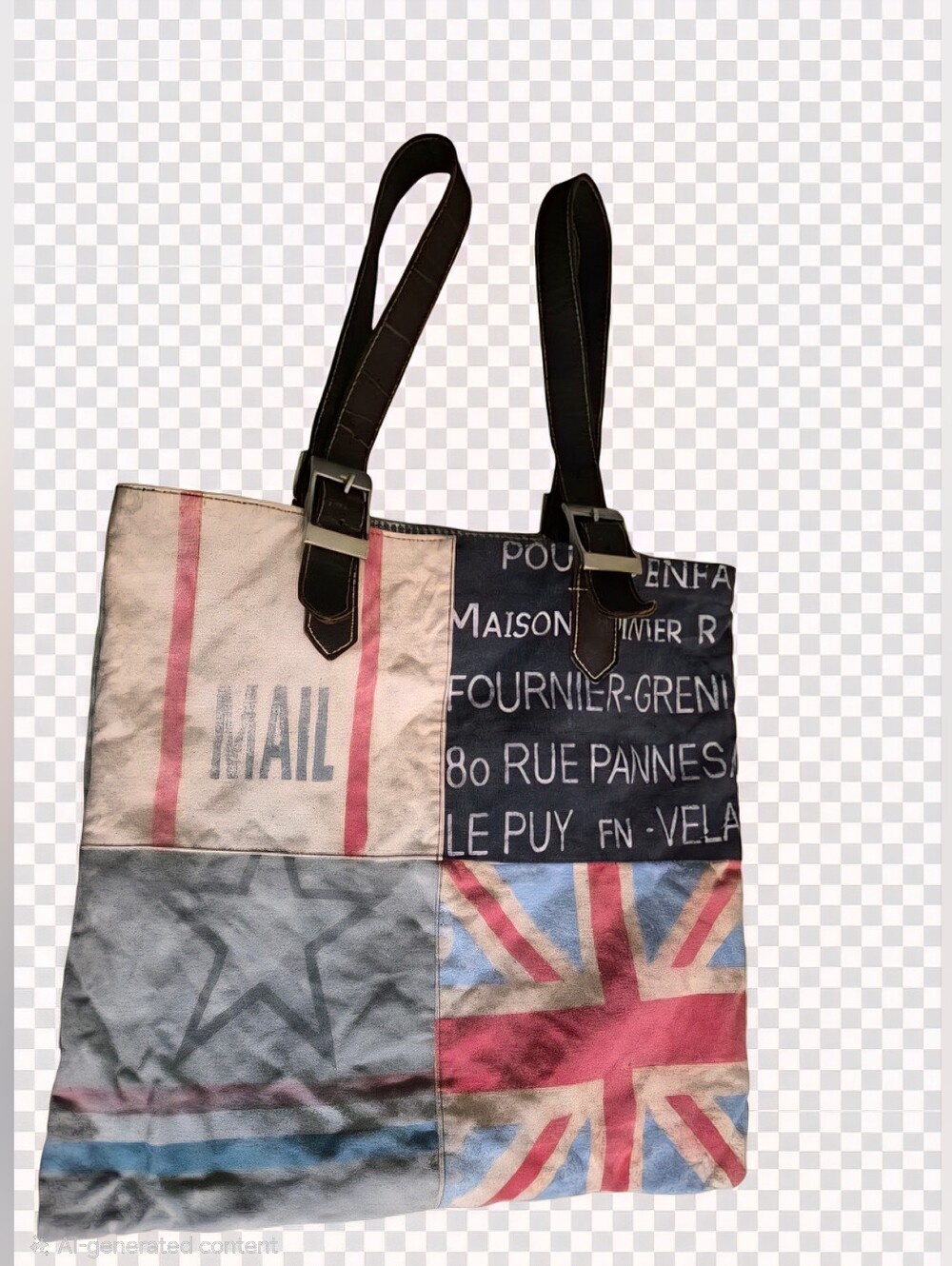 Mona B Multi -panel Canvas Tote Bag Union Jack